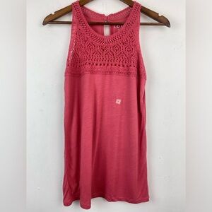 Loft size Small Women’s Pink Crochet Lace Sleeveless Tank Top